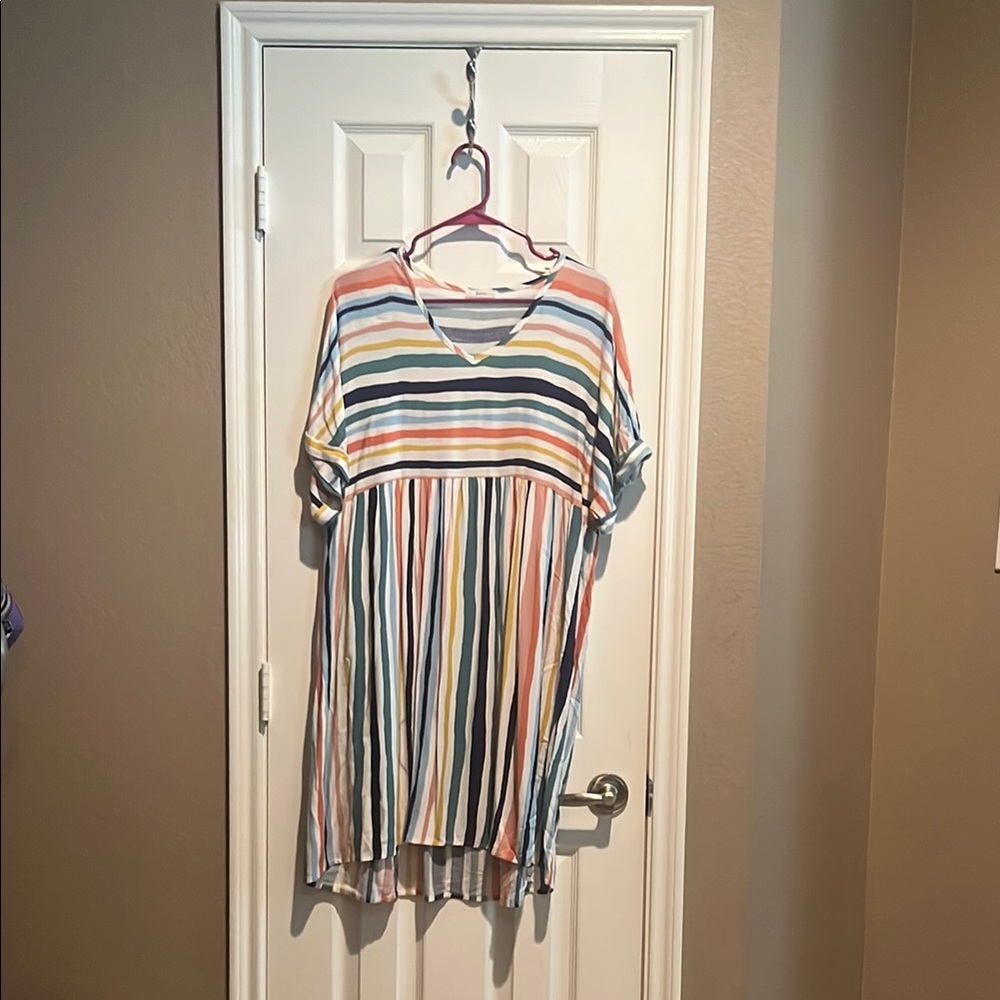 JODIFL Rainbow Smocked Boxy Tunic